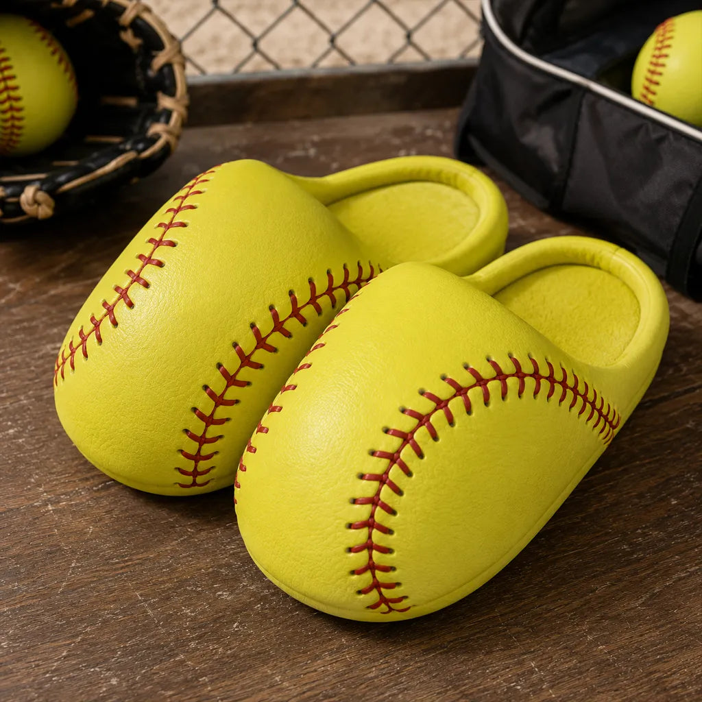 Softball Slippers – Cozy Cushioned House Shoes for Players & Fans