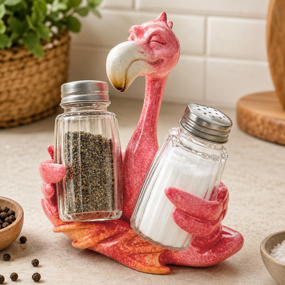 Coastal Animal Salt & Pepper Shaker Holder Set – Includes 2 Glass Shakers