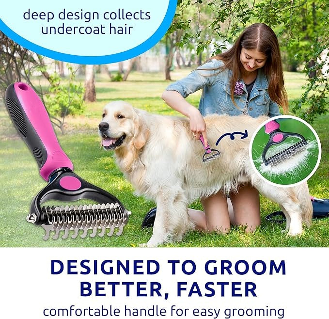 😻🐕Professional Double-Sided Pet Grooming Rake