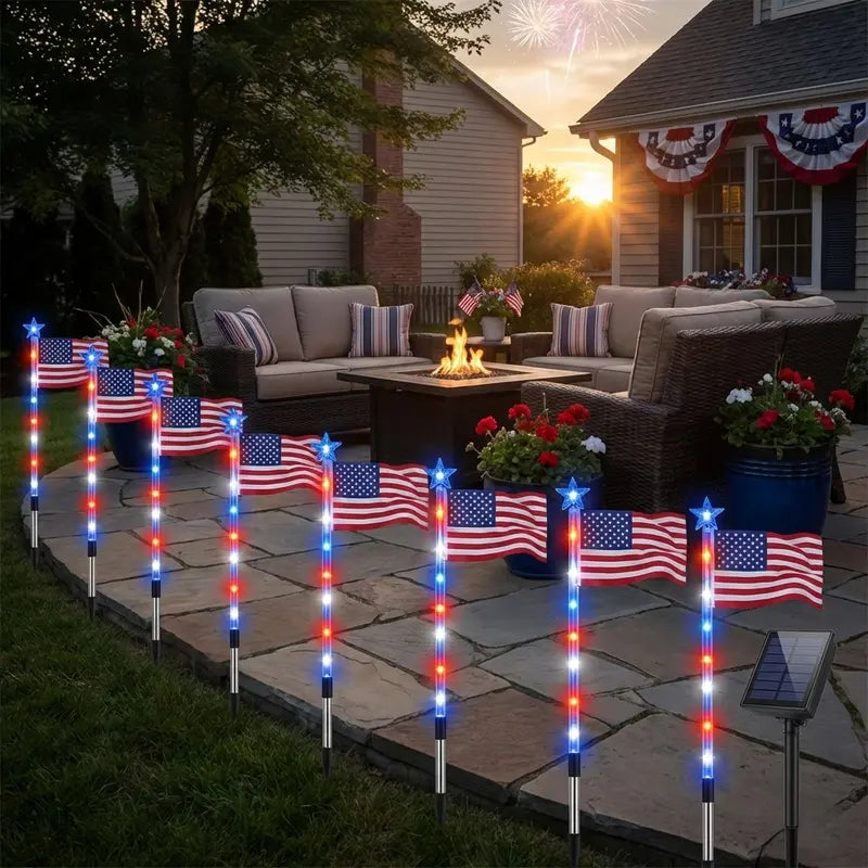 ✨Solar Flag Lights - 8 Modes Waterproof Outdoor Decorative Stake Lights