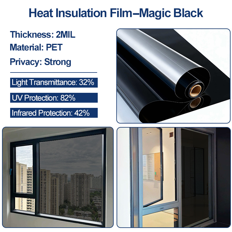 🪟✨Static Cling Window Privacy Film UV Blocking Mirror Tint
