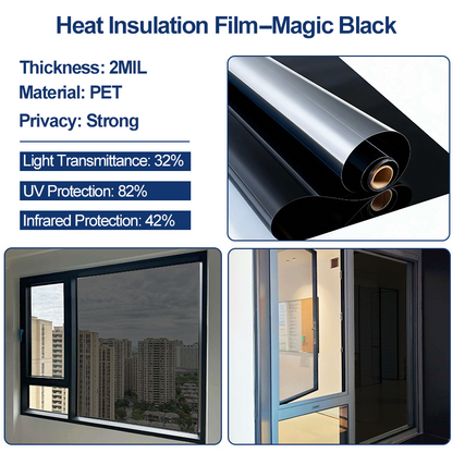 🪟✨Static Cling Window Privacy Film UV Blocking Mirror Tint