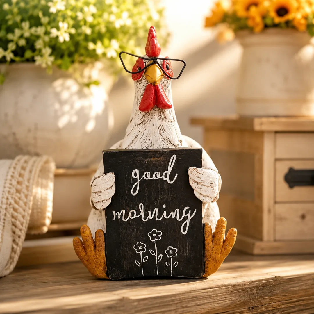 Funny Farmhouse Chicken Figurine Decor
