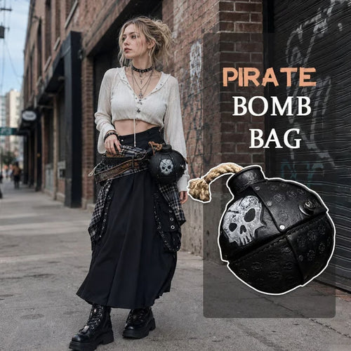 Gothic Pirate Skull Crossbody Bag