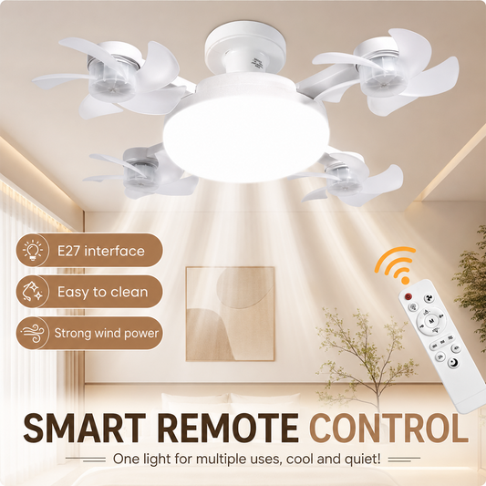 Socket Fan Light – Screw-In Ceiling Fan with LED Light