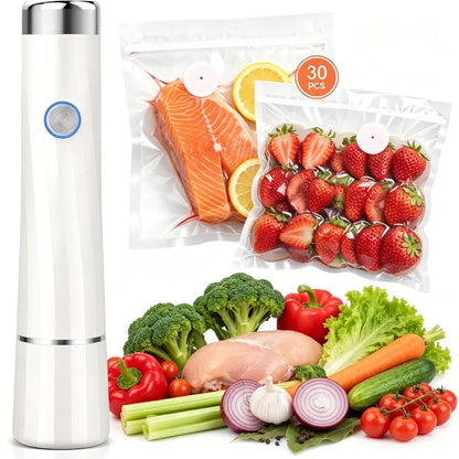 🥩Food Vacuum Sealing Machine (Vacuum Sealing Machine + 30 Reusable Vacuum Bags) Powerful Handheld Type