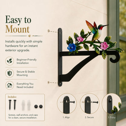 🏡✨ Decorative Hummingbird Garden Bracket