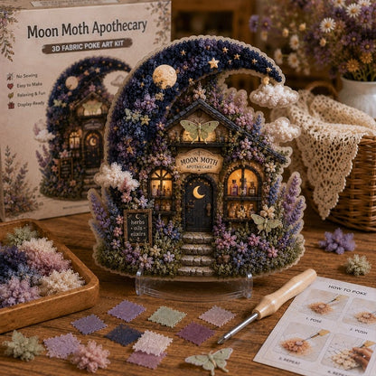 🍄Whimsical Village 3D Fabric Poke Art Kit