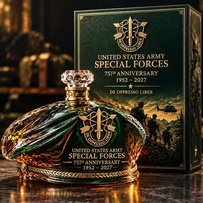 United States Army Special Forces 75th Anniversary Whiskey Bottle