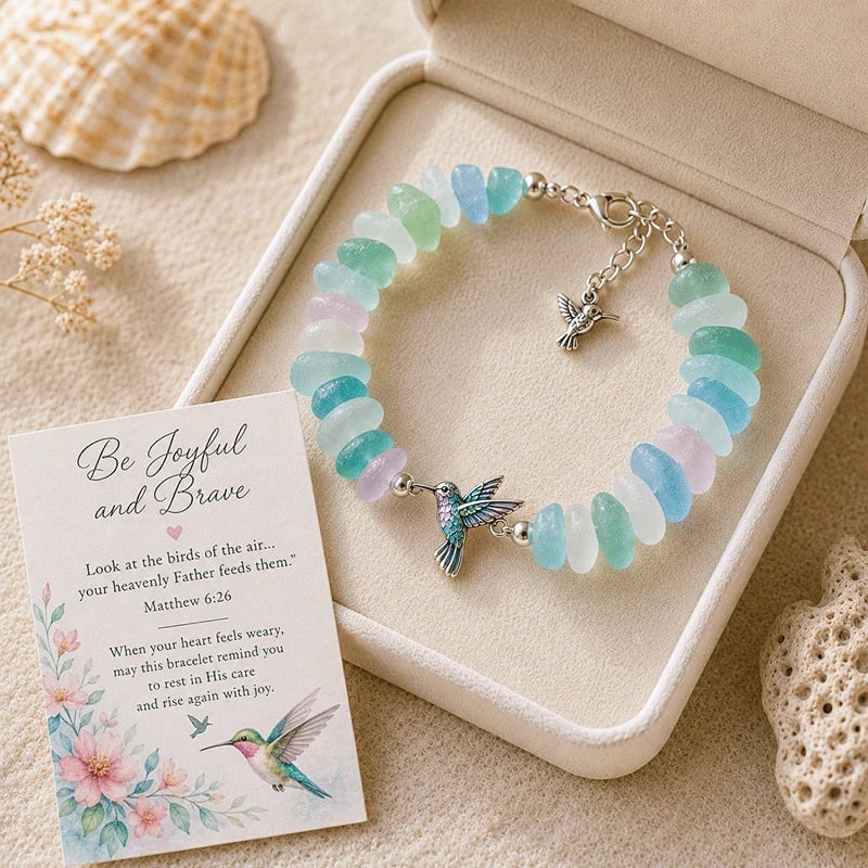 🩵 Sea Glass Blessing Bracelet