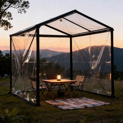 ⚡Clear Waterproof PE Tarp, Transparent Outdoor Cover with Metal Grommets