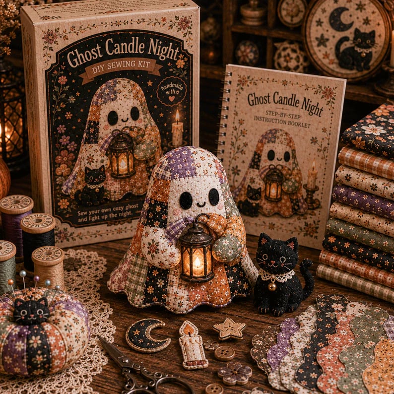 🧵49% Off Last Day - 👻Little Ghost’s Cozy Halloween DIY Patchwork Kit