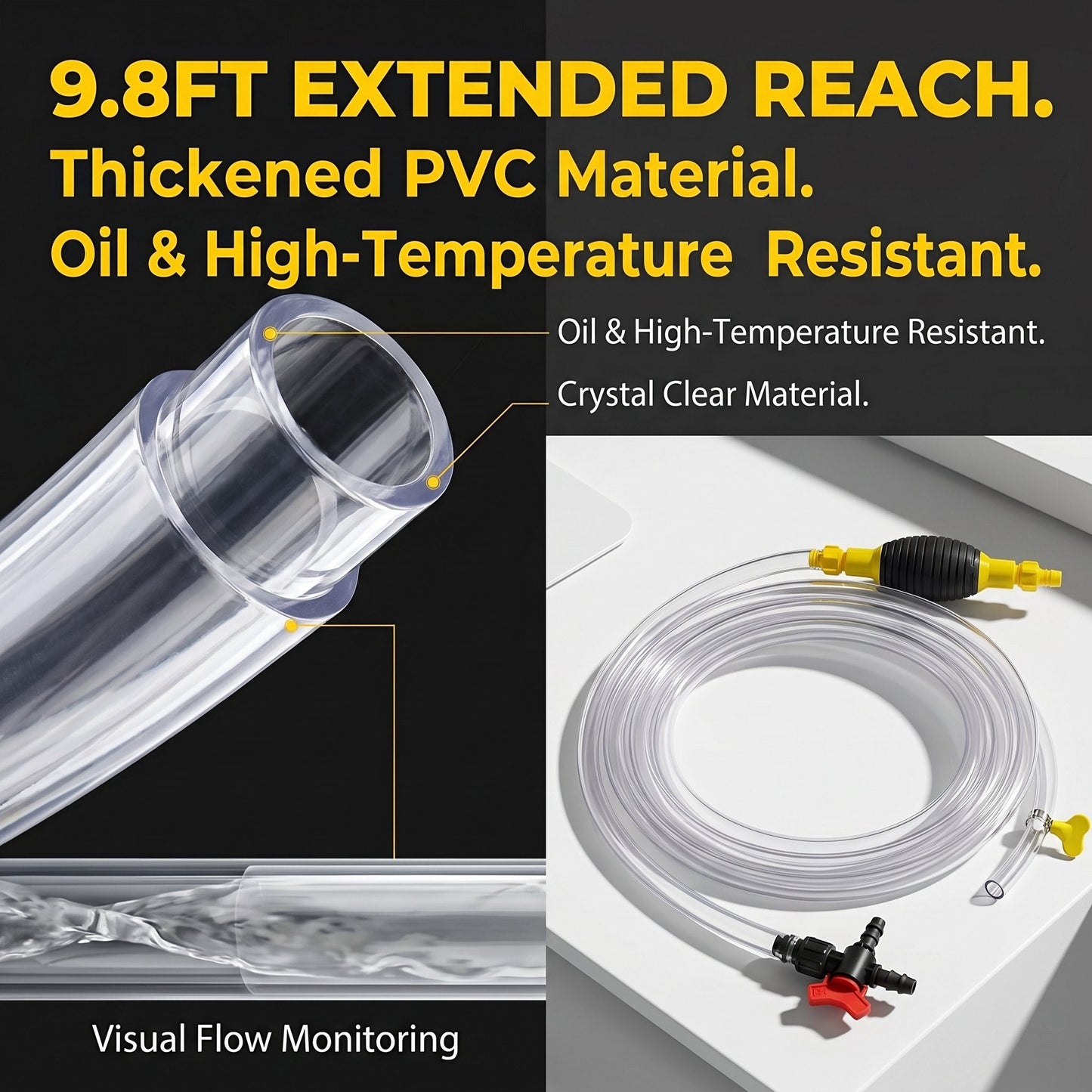 Multifunction Liquid Sucker Pump High Flow Manual Fuel Pump 9.8 Ft Hose