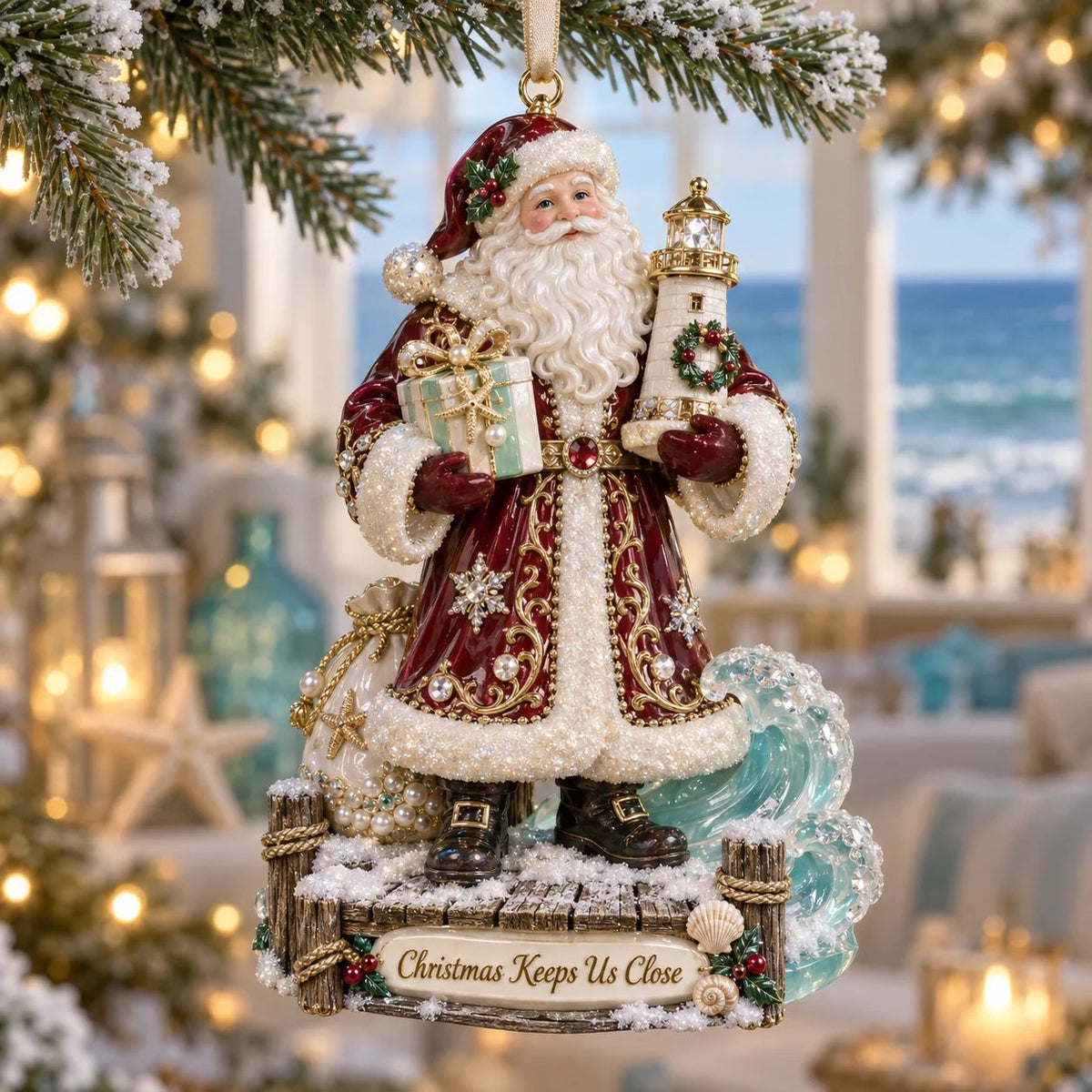 🌊🎄 Seaside Christmas Keepsake Ornaments – 8 Elegant Coastal Holiday Designs