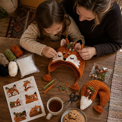 🐉🧶 Fantasy Hood Hat DIY Crochet Kit – Stitch Your Own Magical Character