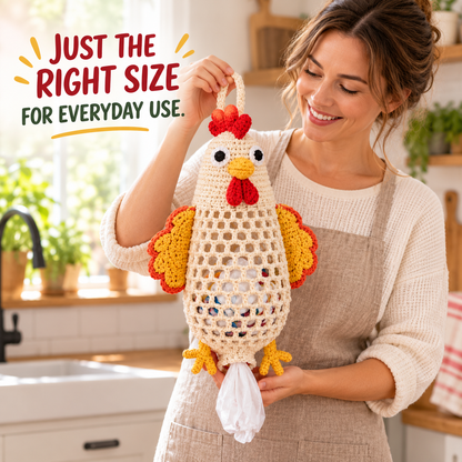 🔥LAST DAY 49% OFF – 🌼 Cottage Harvest Keepers™ — Crochet Animal Bag Holder DIY Kit | 11 Adorable Designs