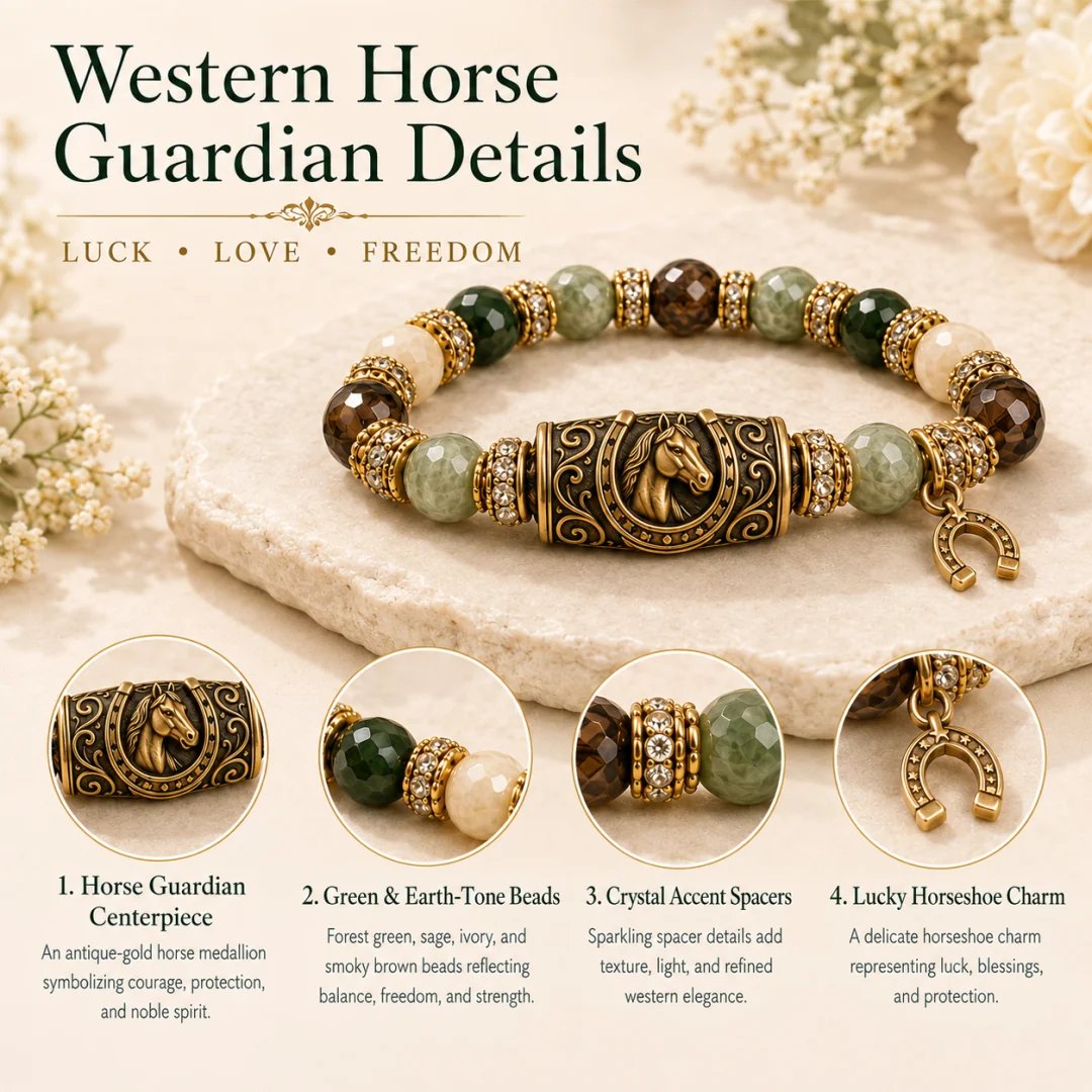 🐎 Western Horse Guardian Crystal Bracelet Collection