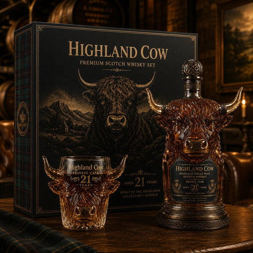 🔥✨21st Anniversary Limited Edition✨🔥 Highland Cow Private Cask  Whiskey Glassware Set