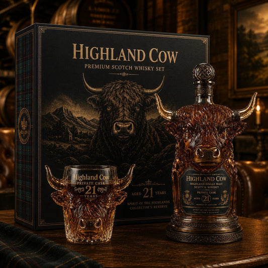 🔥✨21st Anniversary Limited Edition✨🔥 Highland Cow Private Cask  Whiskey Glassware Set