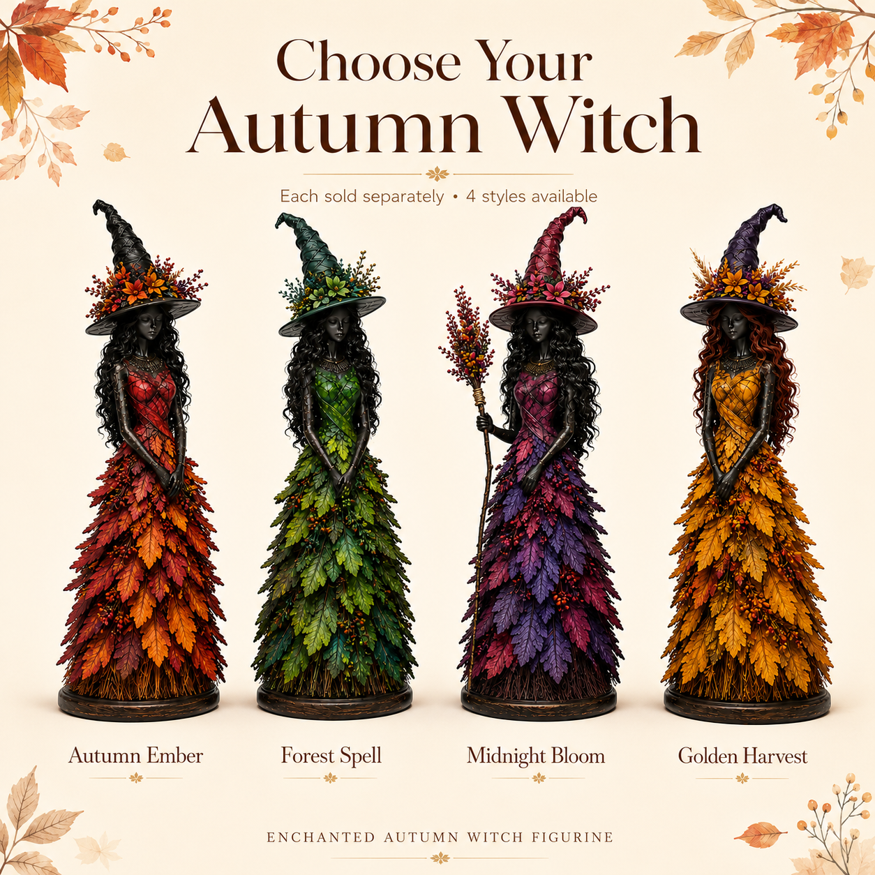 Enchanted Autumn Witch Figurine
