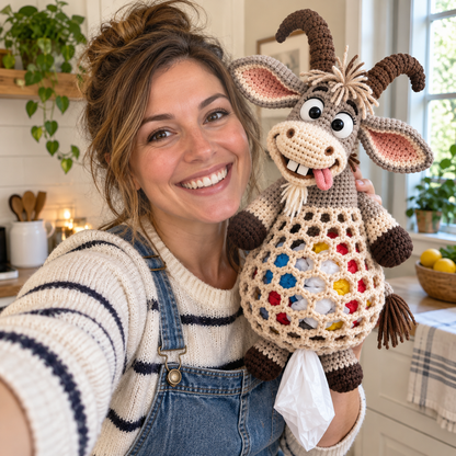🔥LAST DAY 49% OFF – 🌼 Cottage Harvest Keepers™ — Crochet Animal Bag Holder DIY Kit | 11 Adorable Designs