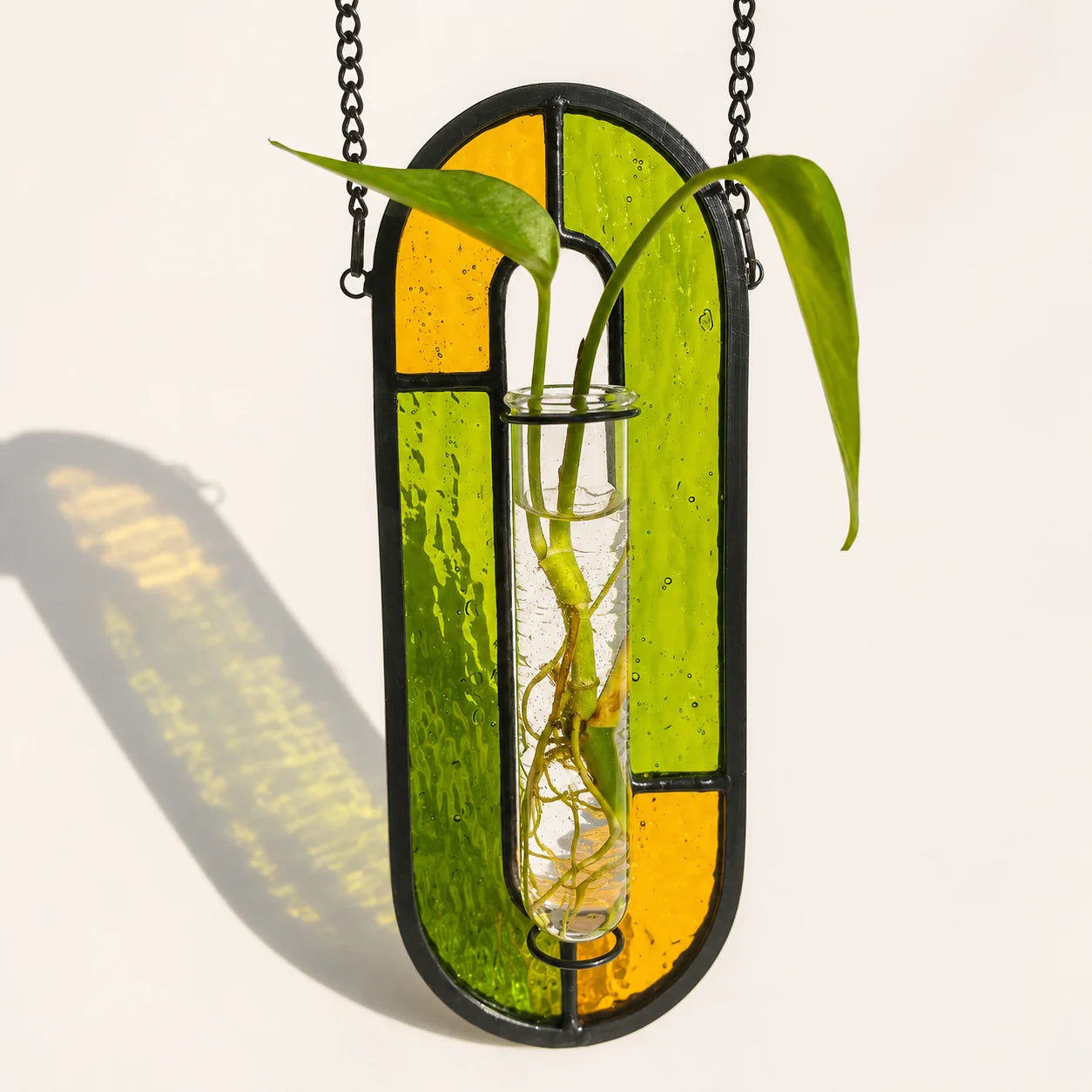 Stained Glass Hanging Plant Propagation Vase