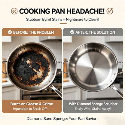 🧽🔥2026 HOT SALE🍳Emery Sponge Scrubber – Removes burnt grease & rust instantly. Flexible & durable, ergonomic handle. A heavy-duty cleaning essential. 🍳✨