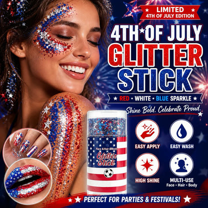 🔔4th of July Glitter Stick🎇 Red, White & Blue Body & Hair Sparkle