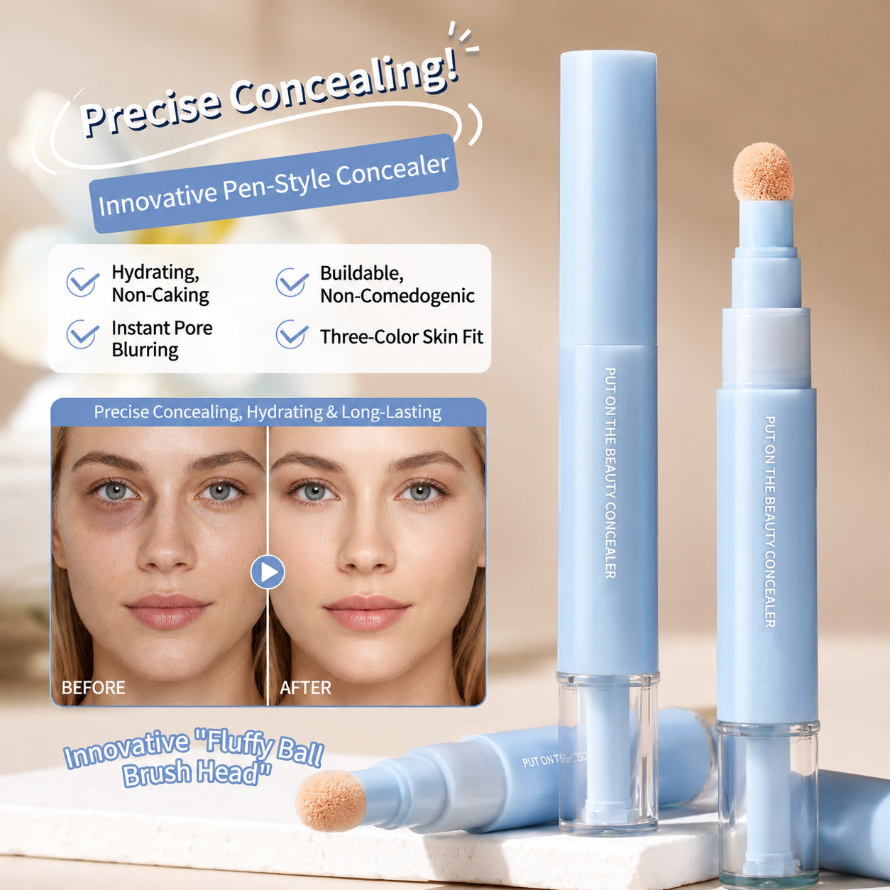 🥳2026 HOT SALE🥳💞50K+ SOLD!🎨🖌️ 50% OFF! Dual Concealer Pen – Covers dark circles & spots, 24hr hydration.