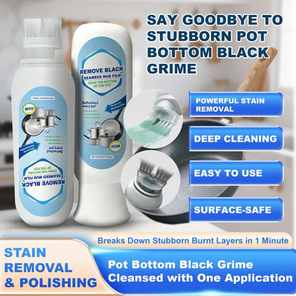 ⏰Burnt Residue Remover Mud Film - Dissolves Stubborn Carbonized Grease in 5 Mins, Non-Toxic & No Scrubbing Needed 🍳📦