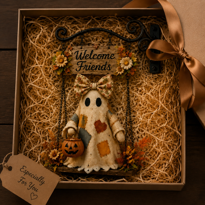 🔥Summer Sale 49% OFF🔥 - 👻 Halloween Ghost Welcome Hanging Porch Sign