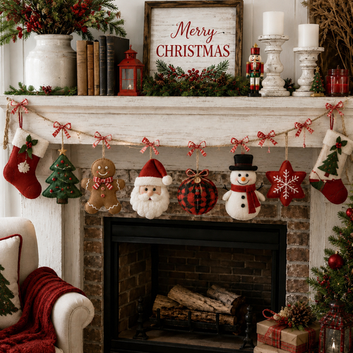 🎄✨Cozy Christmas Fabric Garland