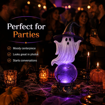 👻Halloween Raven Crystal Ball Lighted Decor