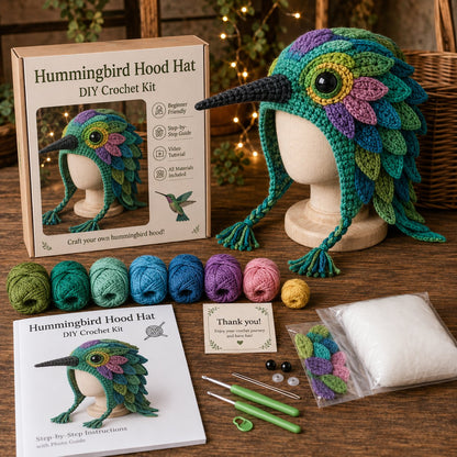 🐮 Animal Hood Hat DIY Crochet Kit