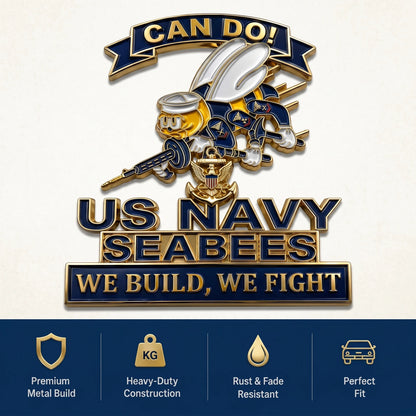 ⚓Last Day Promo: 49% OFF - 🐝US Navy Seabees Can Do! Car Emblem Metal Badge