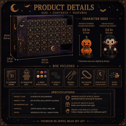 🔥🎃 Hollowmoon 31-Night Jewel-Bead Countdown Calendar