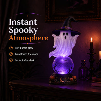 👻Halloween Raven Crystal Ball Lighted Decor