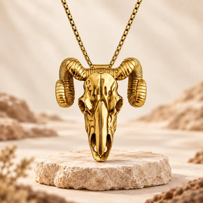 🤠🐐 Frontier Skull Statement Pendant – 5 Western Styles with Necklace & Clip Wear