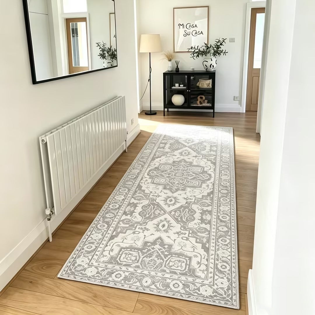 Vintage Kitchen Runner Rug - Non-Slip & Machine Washable