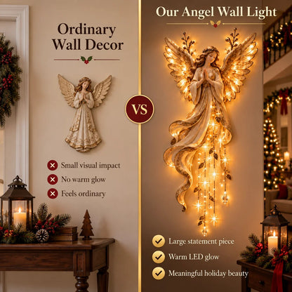 👼✨ Heavenly Angel Starfall Wall Light – Faith-Filled Christmas Glow & Blessing Decor