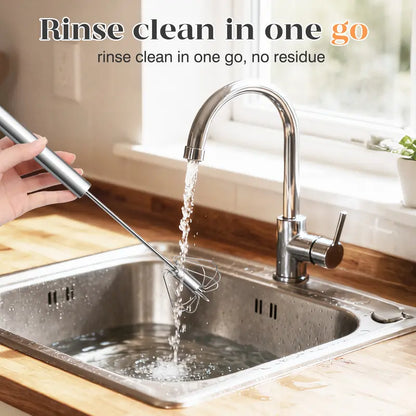 Stainless Steel Hand-Push Rotary Whisk – Effortless Mixing in Seconds