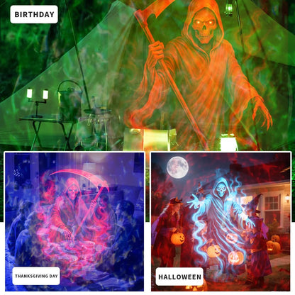 🎃💀 Create a Spooky Halloween Scene Everyone Will Remember | 10 Unique HD Projection Patterns, 32FT Ultra-Large Display