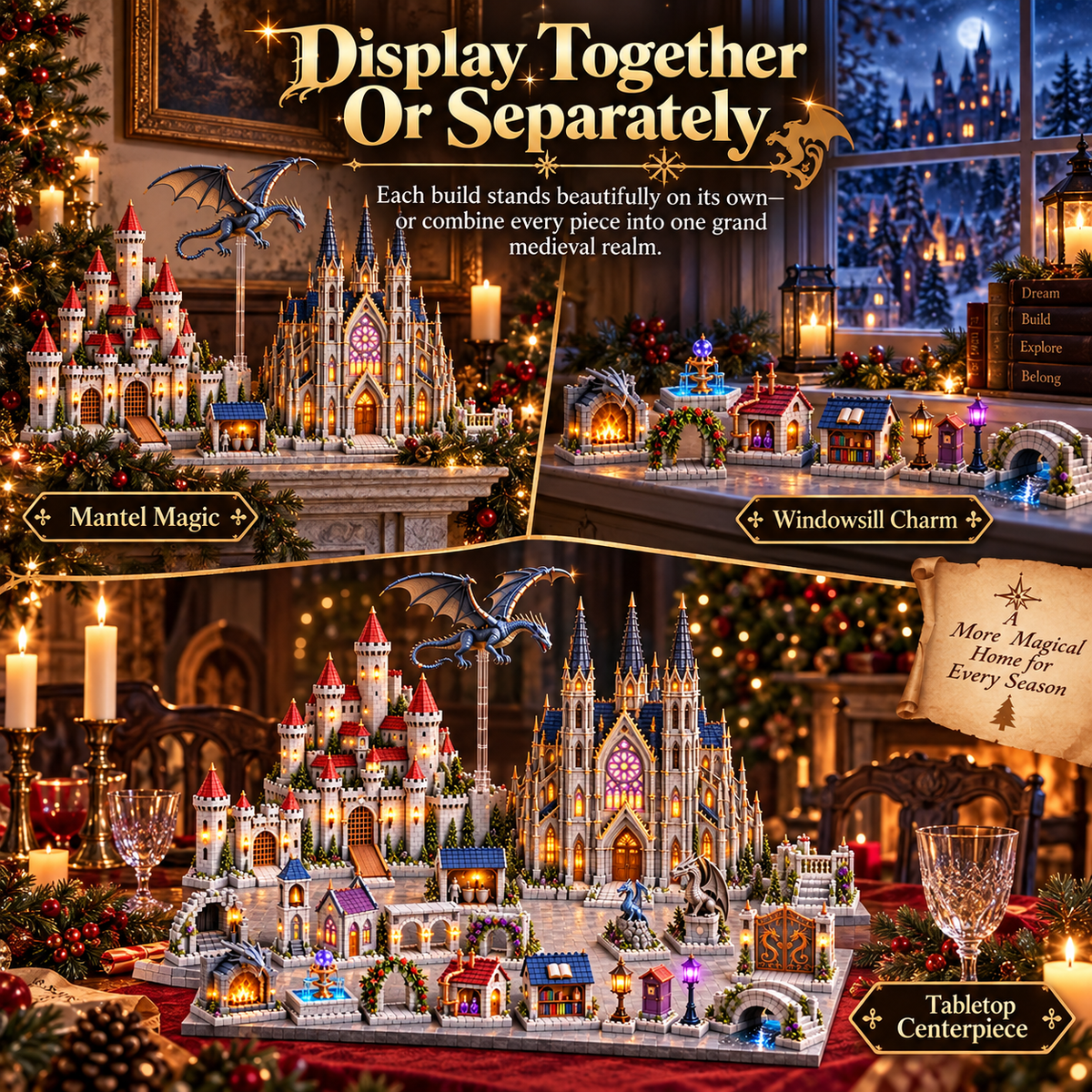 24-day Medieval Magic Dragon Castle Cathedral Advent Calendar