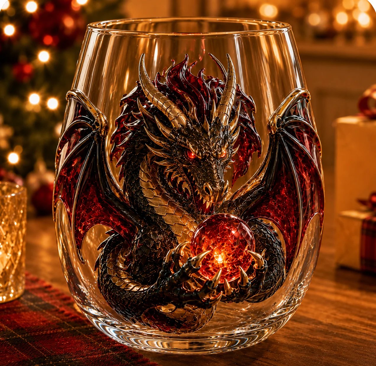 🔥🎁🐉✨ 3D Mythic Dragon Glass Art Cup | Luxury Raised Fantasy Glassware for Whiskey, Home Bar Décor & Legendary Gifts 🎁