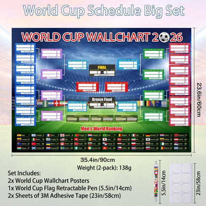🔥Last Day: Buy 2 Get 1 Free - 🗓️ ⚽ 2026 World Cup Poster Set|Group Stage & Knockout Posters (23.6” x 35.4”)