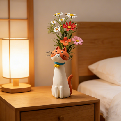 🐱🌷 Playful Cat Vase Collection for Creative Homes