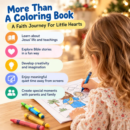Love in Faith | Life of Jesus Toddler Coloring Book, Preschool Illustrated Activity Book for Kids