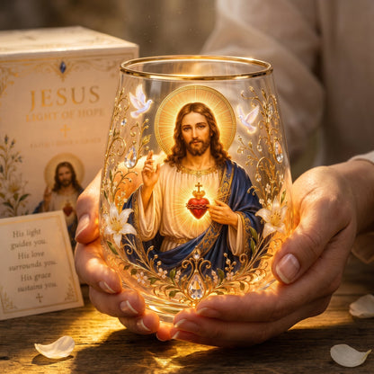 🙏✝️ Sacred Heart of Jesus Prayer Glass Cup