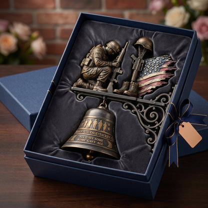 🇺🇸🔔 "Honor Courage Sacrifice" Fallen Soldier Wall Bell – A Timeless Tribute to America's Heroes