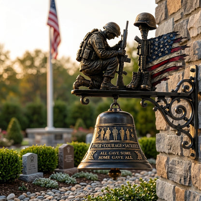 🇺🇸🔔 "Honor Courage Sacrifice" Fallen Soldier Wall Bell – A Timeless Tribute to America's Heroes